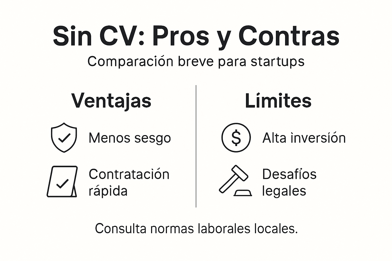 Infografía: pros y contras del reclutamiento sin currículum