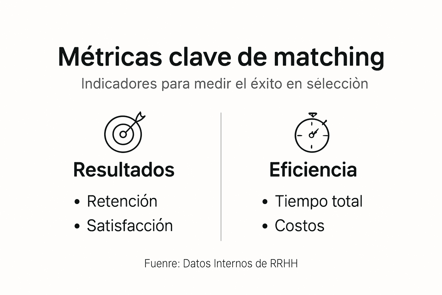 Infografía con los indicadores más importantes del proceso de selección y emparejamiento