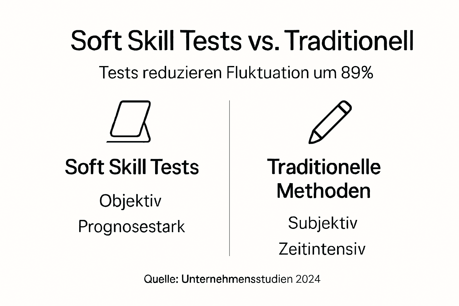 Infografik: Soft-Skill-Tests im Vergleich zu klassischen Auswahlverfahren