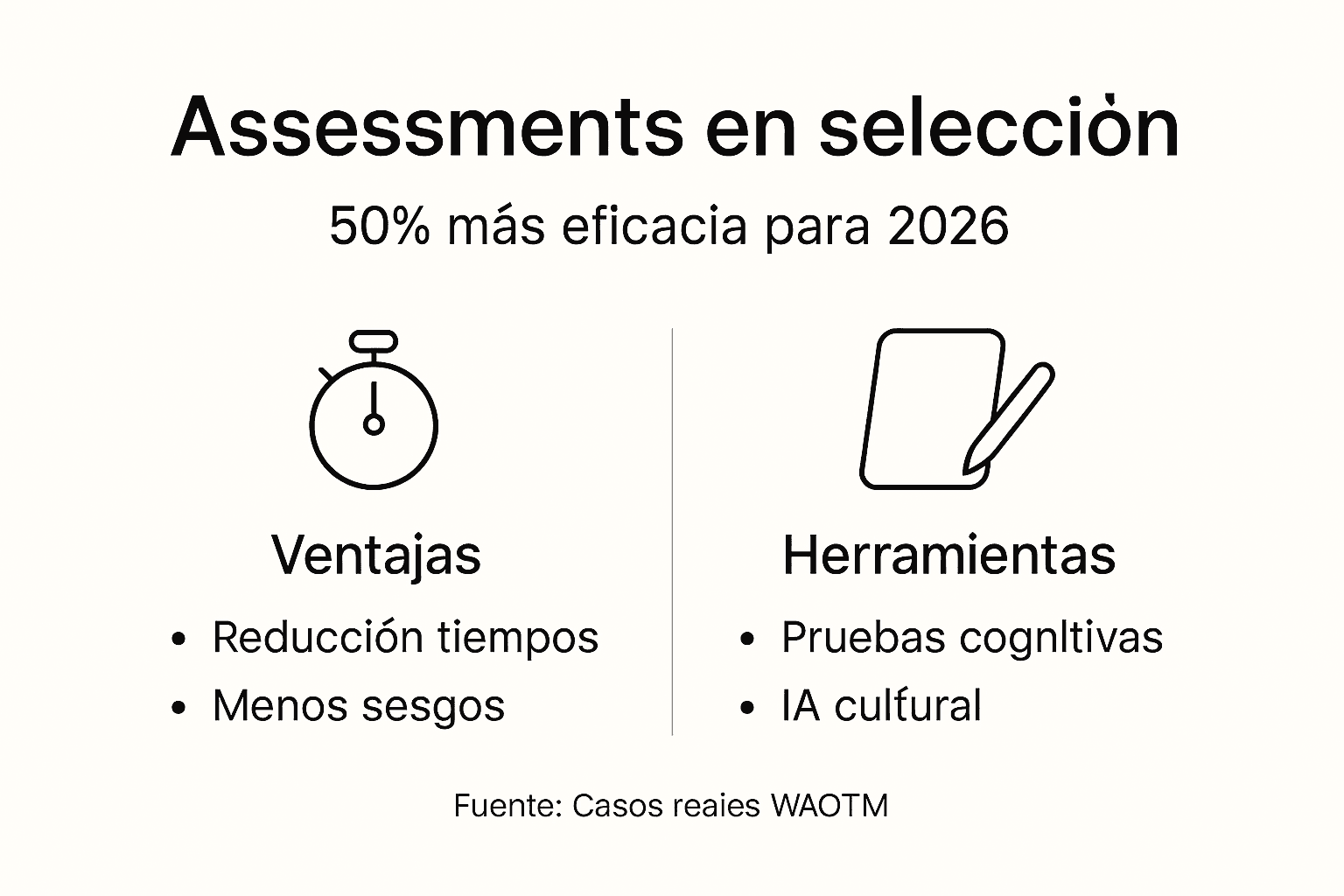 Infografía sobre el impacto de las pruebas de selección en la eficacia del reclutamiento