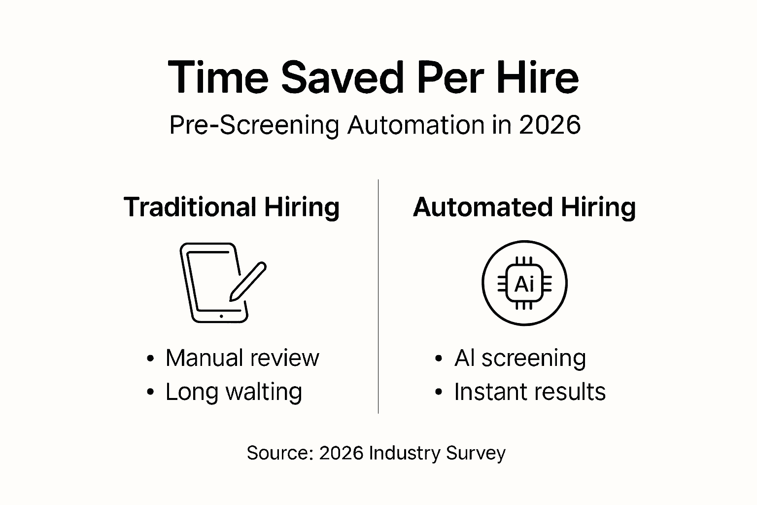 Infographic comparing manual and automated pre-screening