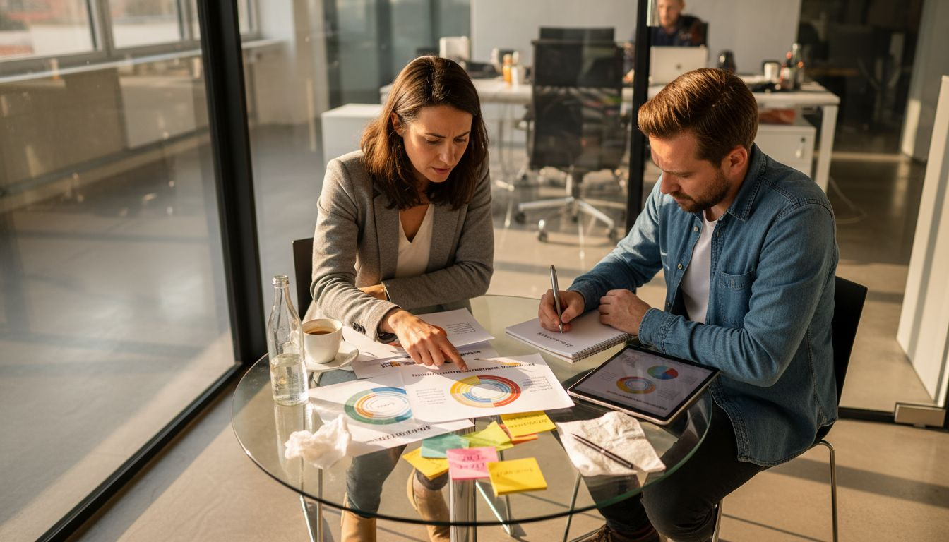 Teambesprechung zur gemeinsamen Auswertung der MBTI-Persönlichkeitsprofile