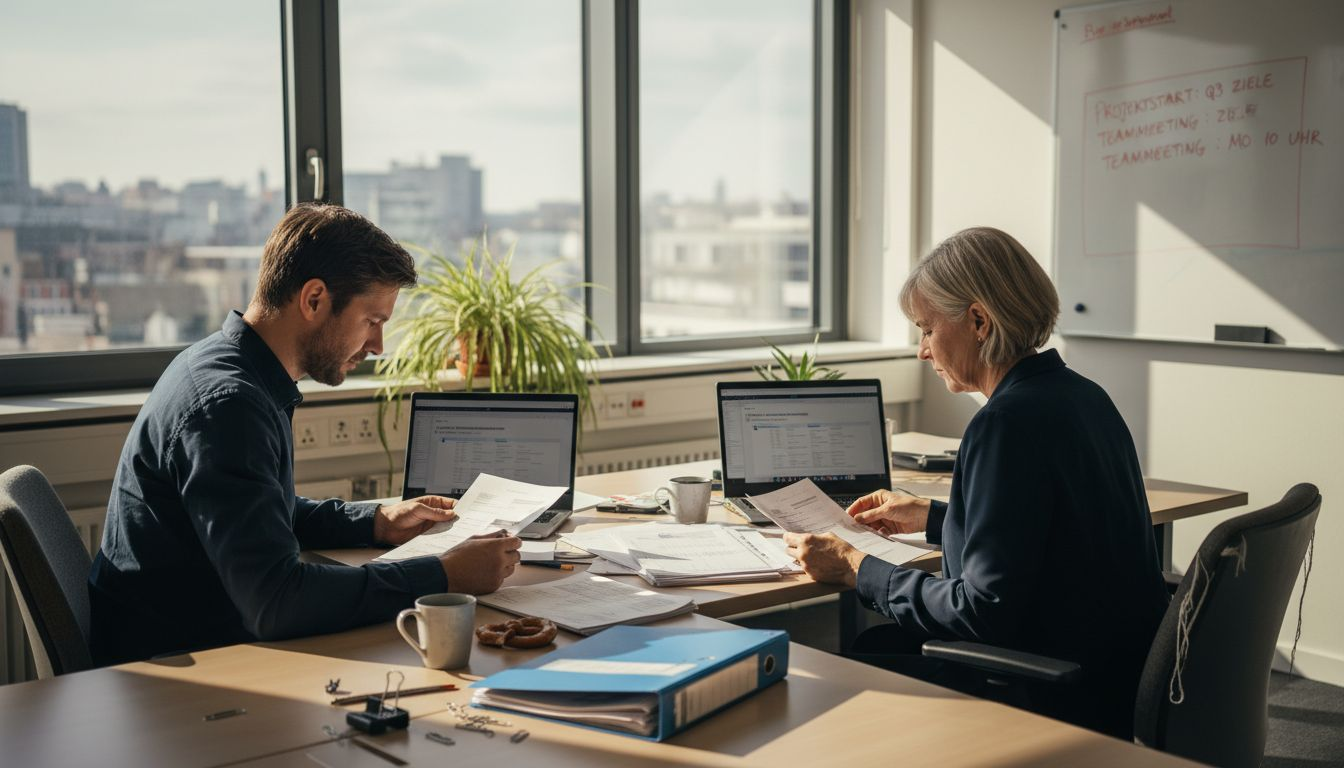 Das HR-Team prüft im Büro die Qualifikationen und Fähigkeiten der Bewerber.