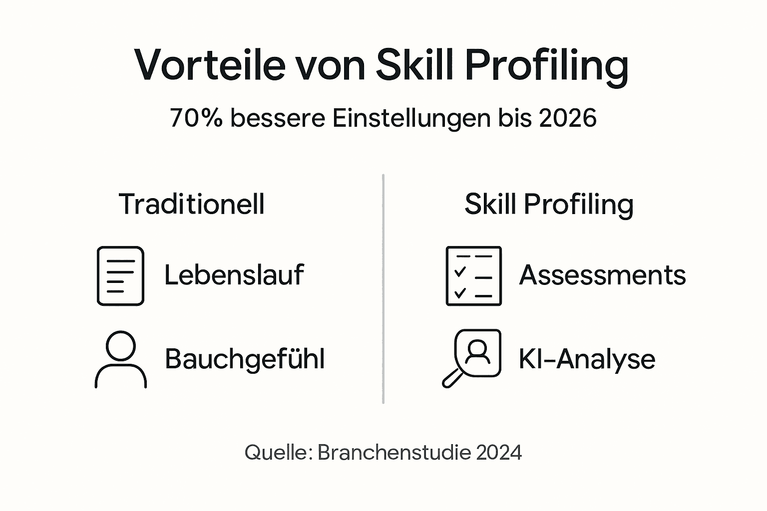 Infografik: Die Vorteile von Skill Profiling im Vergleich zu herkömmlichen Methoden
