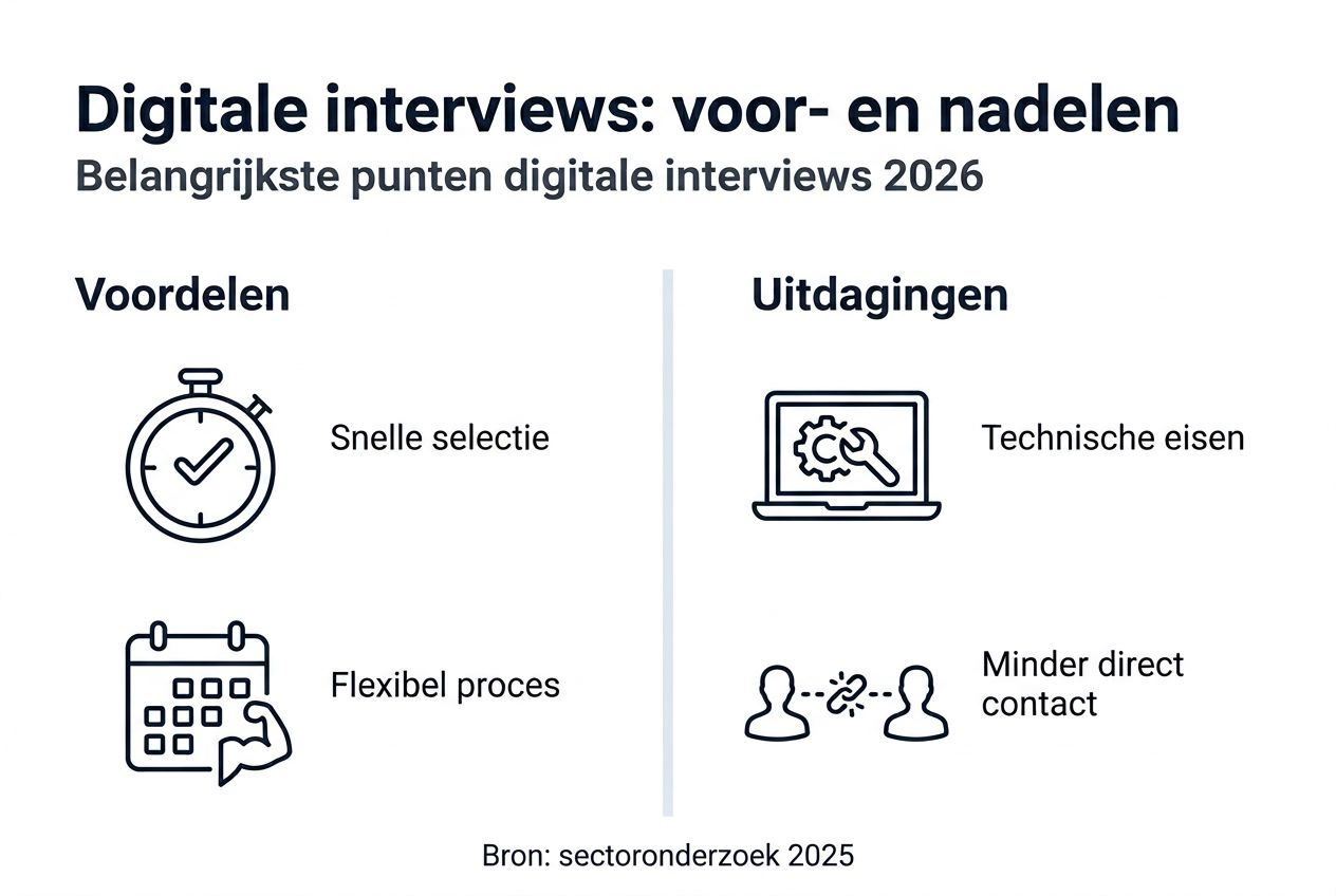 Infographic: de plus- en minpunten van digitale sollicitatiegesprekken