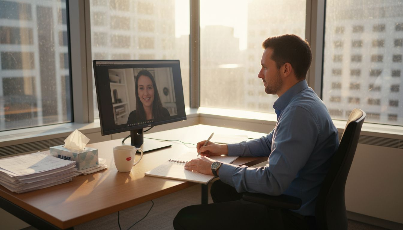 Recruiter reviews one-way video interview recording