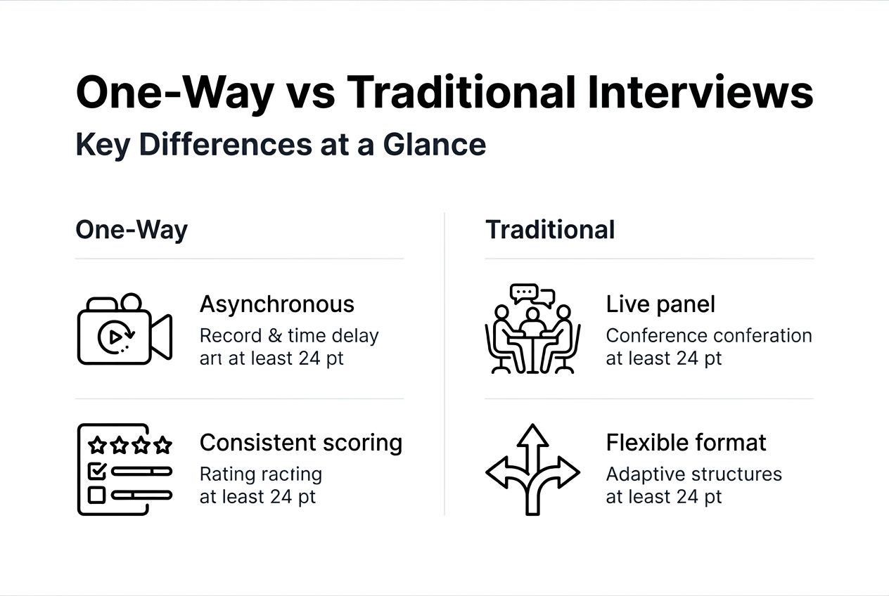 Infographic comparing one-way and traditional interviews
