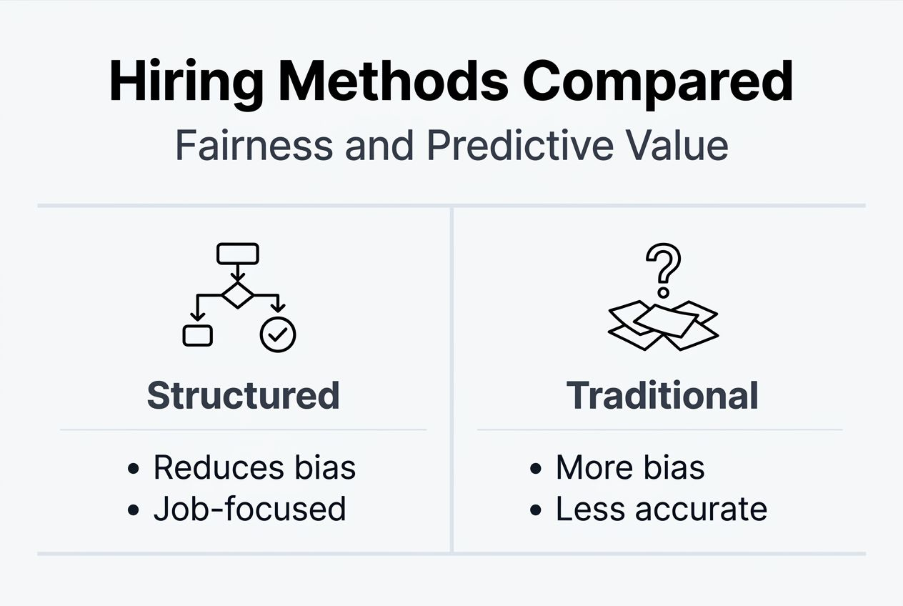 Infographic comparing structured and traditional hiring