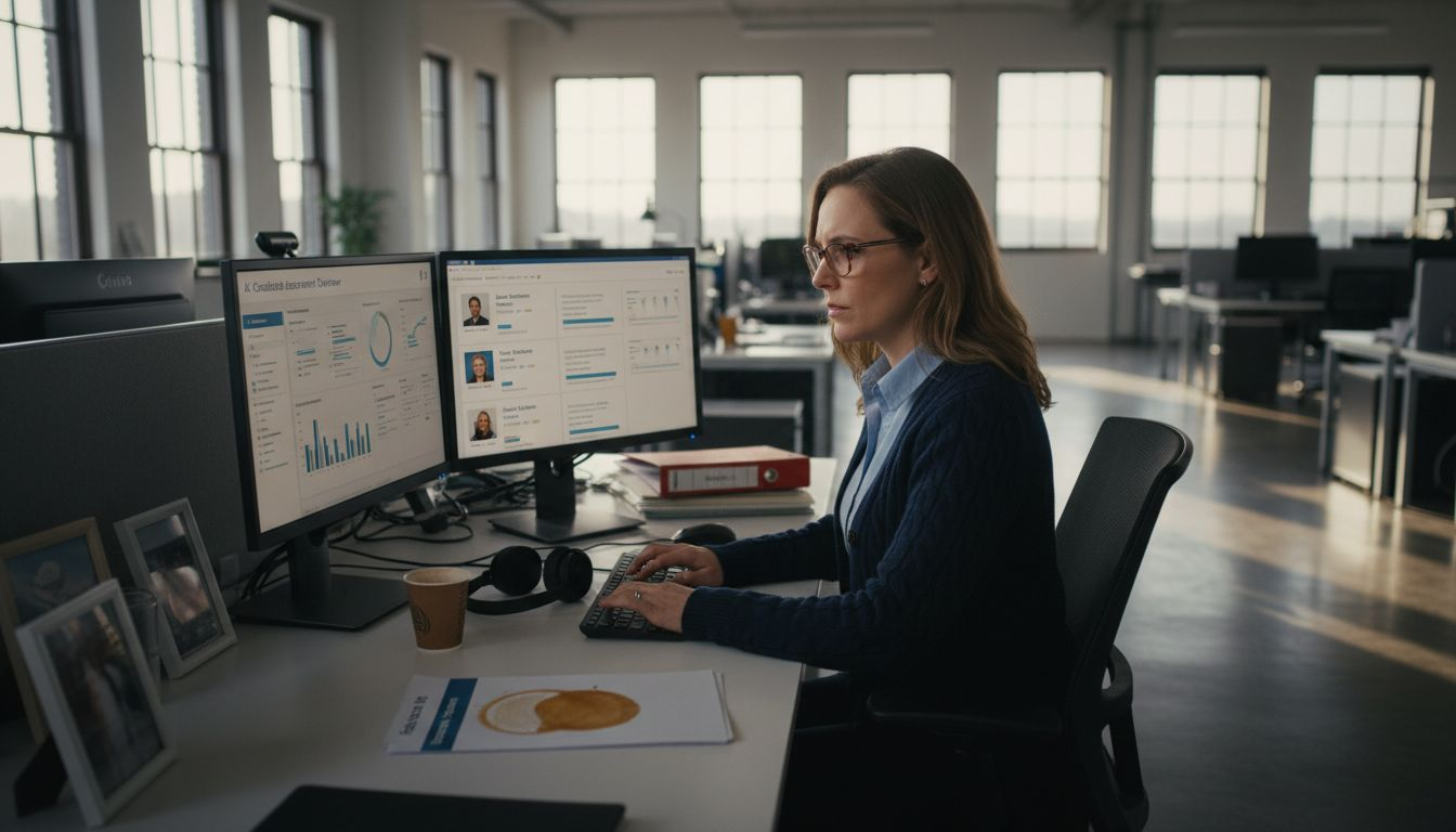 HR reviewing AI-powered assessment dashboard