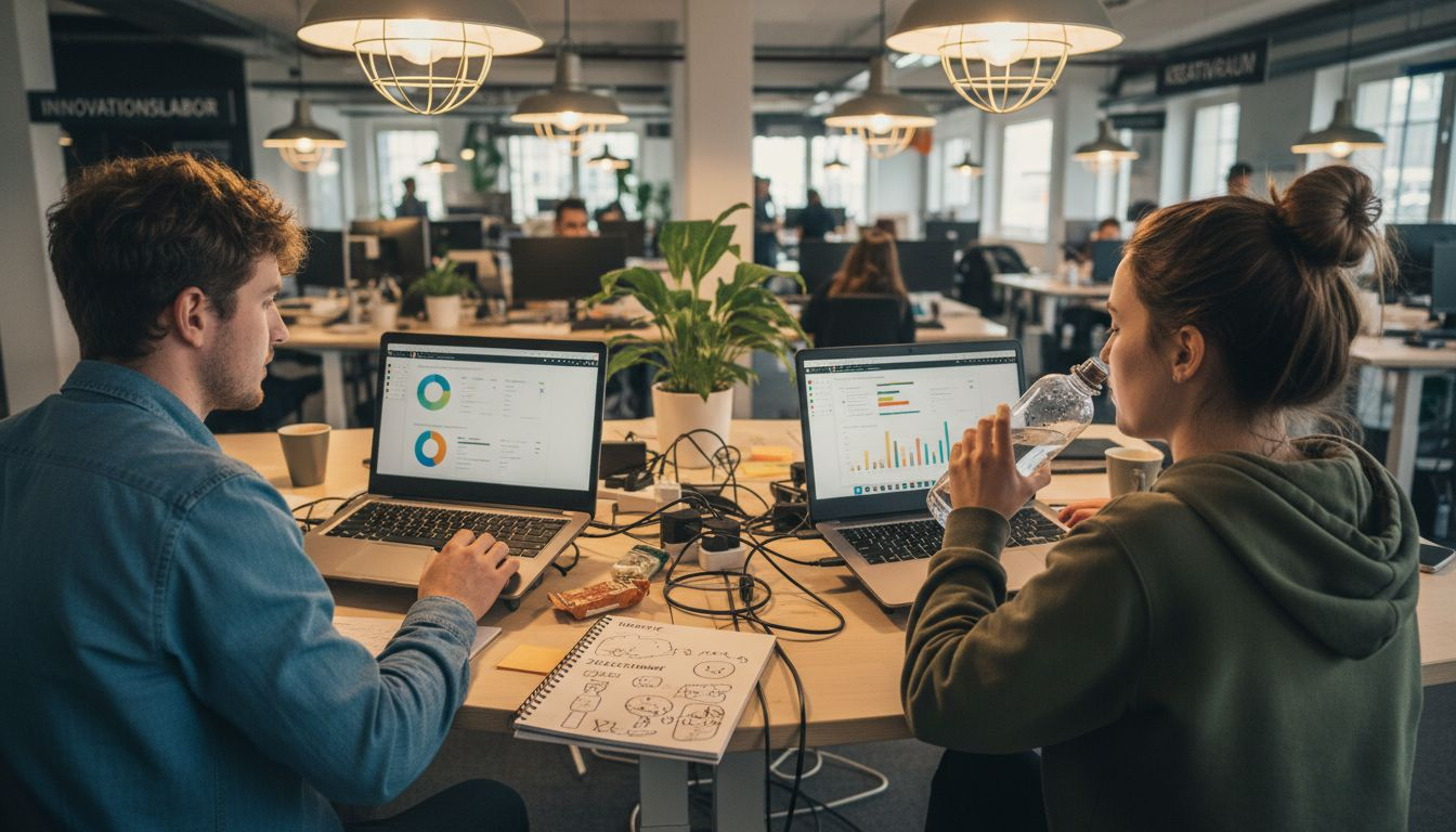 Fachkräfte absolvieren digitale Tests direkt am Arbeitsplatz.