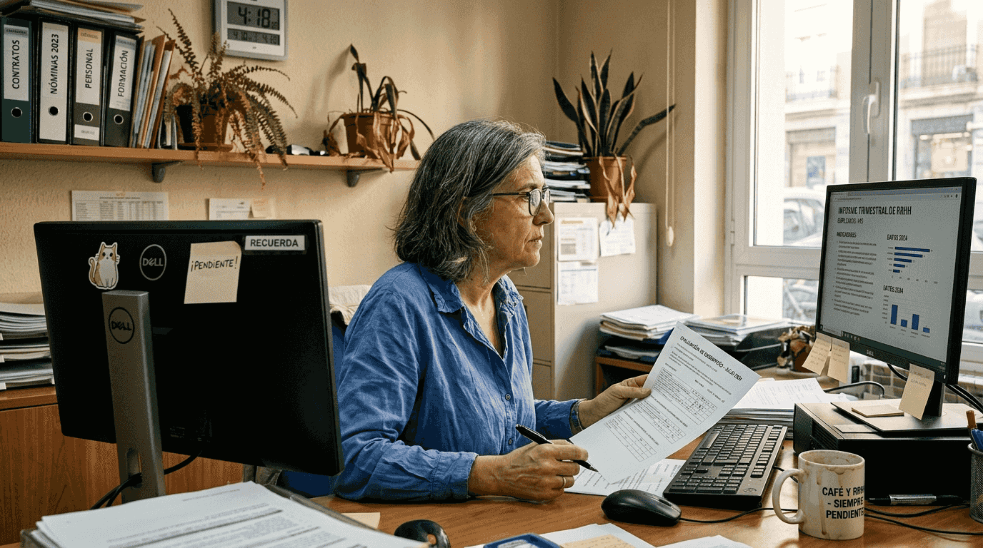 El responsable de Recursos Humanos está evaluando el proceso de selección de personal.