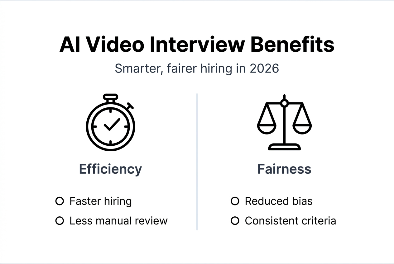 Infographic on AI video interview benefits