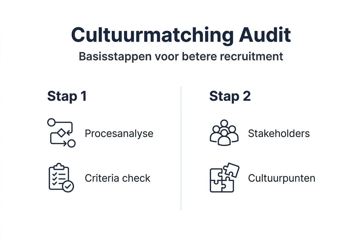 Infographic: overzicht van de stappen in een cultuurmatching-audit