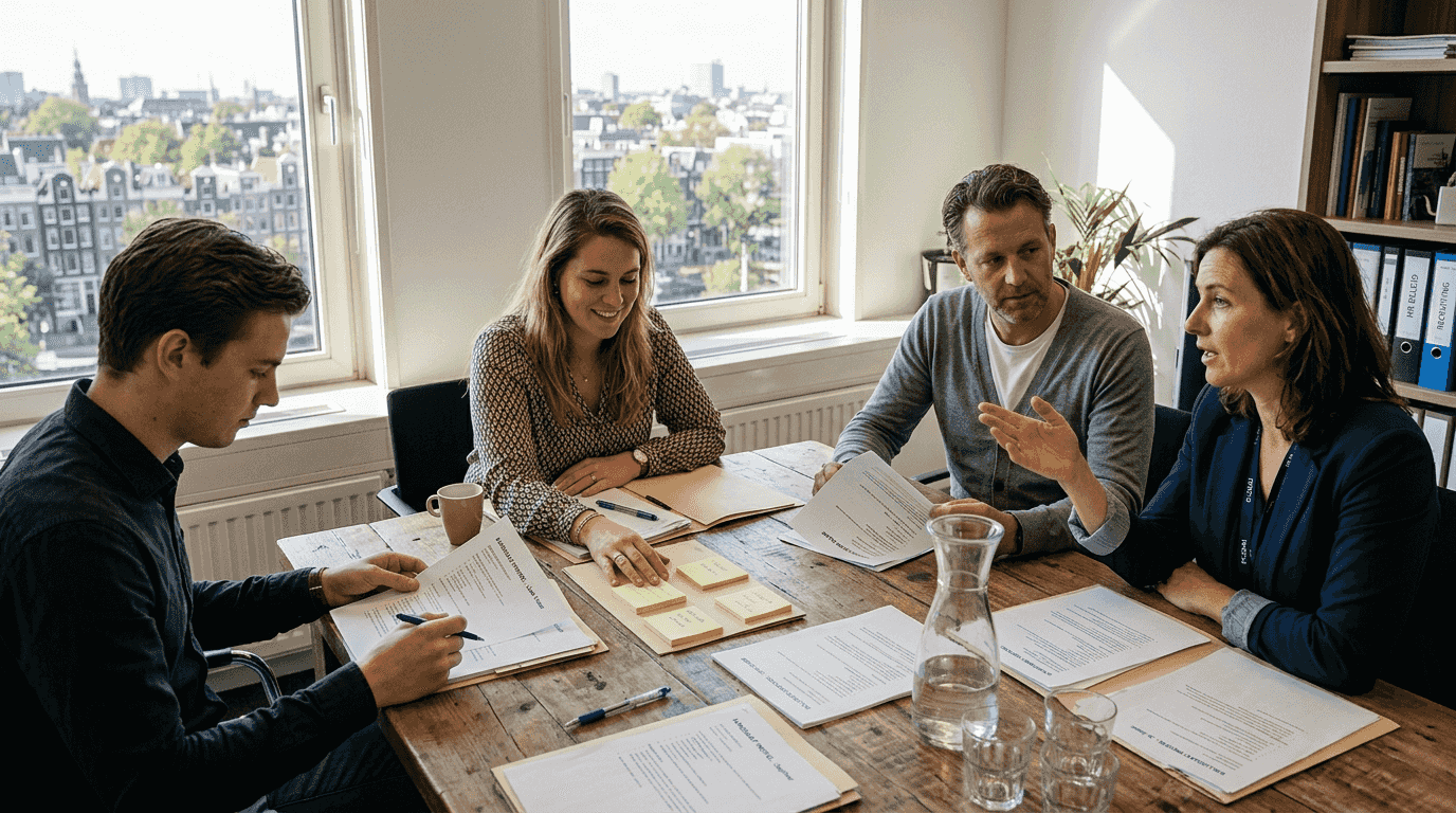 Het HR-team buigt zich over het opstellen van ideale kandidatenprofielen voor nieuwe medewerkers.