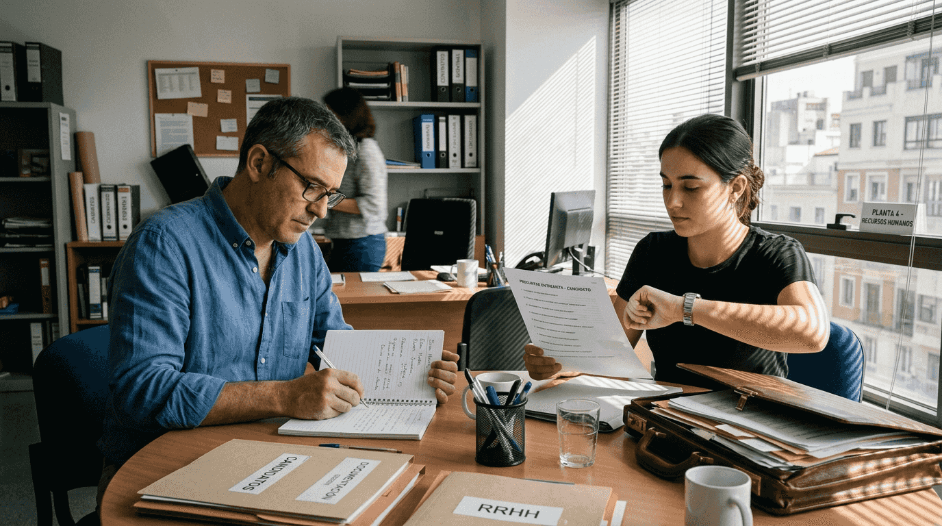 Situación típica de una entrevista laboral en el área de recursos humanos