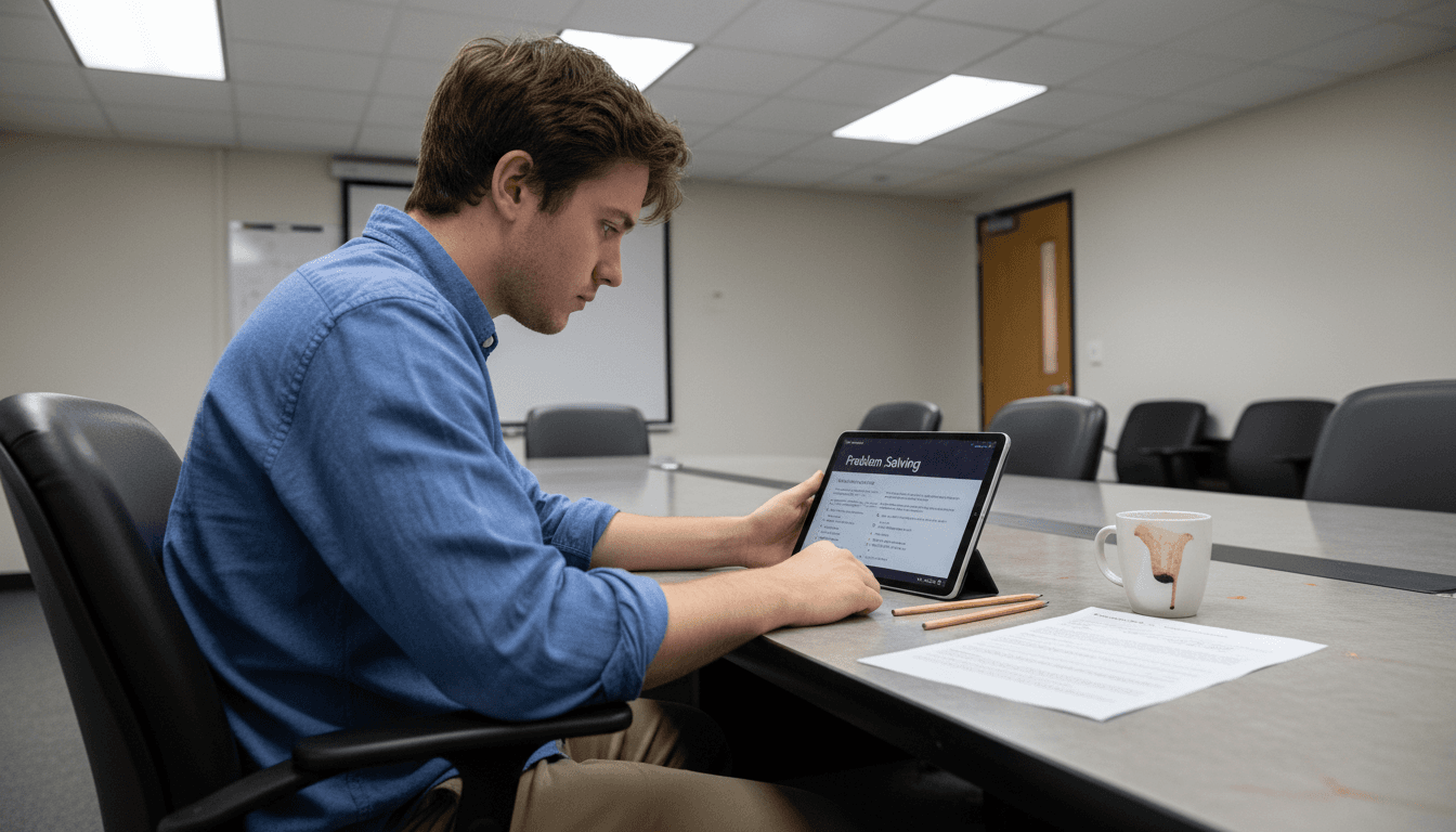 Candidate completing skills assessment test