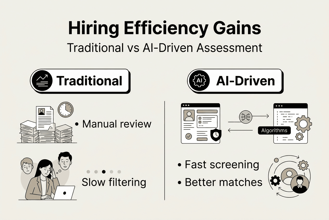 Infographic showing hiring process efficiency gains