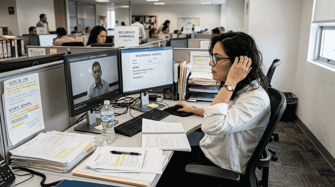 Especialista analizando las reacciones emocionales en entrevistas grabadas