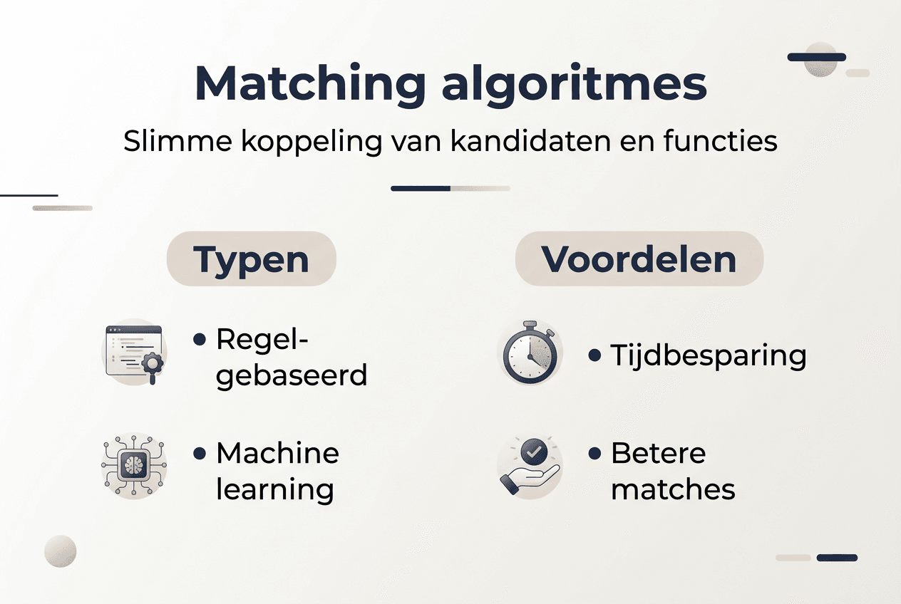 Infographic: een overzicht van verschillende soorten matching-algoritmes en hun voordelen