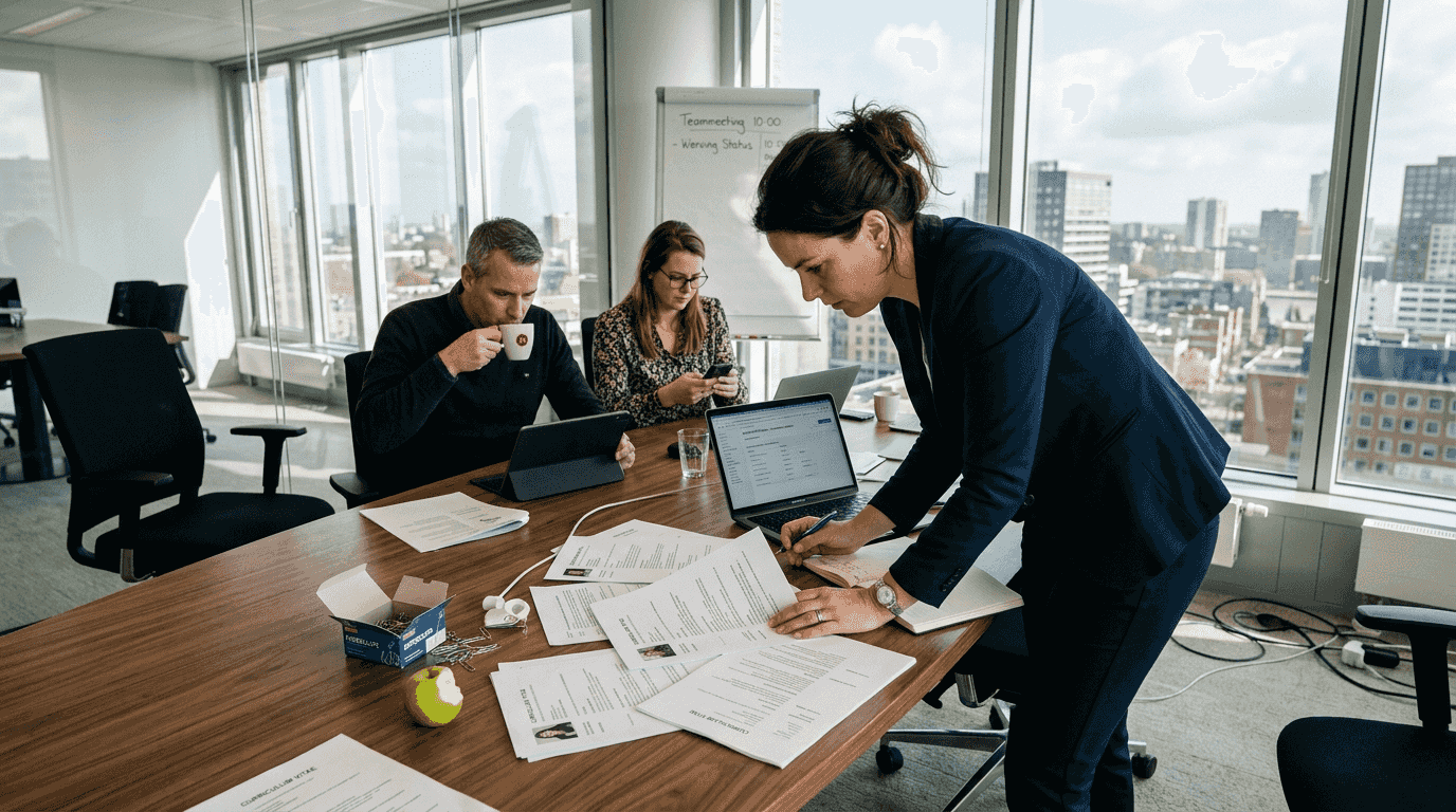 Het recruitmentteam beoordeelt en selecteert de binnengekomen kandidaten.