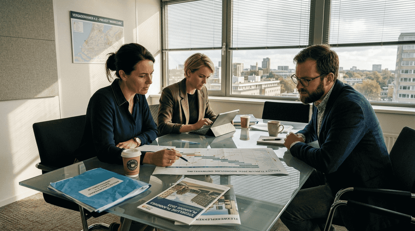 Het team neemt samen de tijd om verouderde projectvaardigheden onder de loep te nemen.
