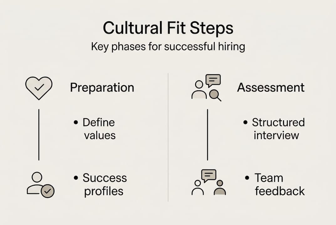 Infographic showing cultural fit hiring steps