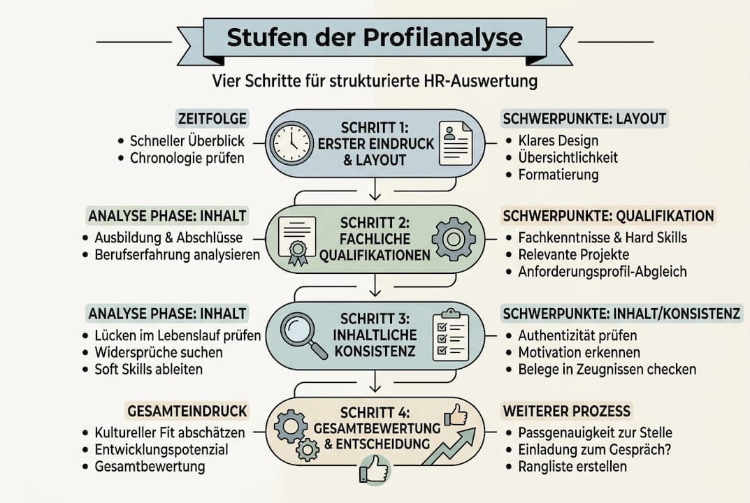 Übersicht: Die vier Phasen der Profilanalyse auf einen Blick
