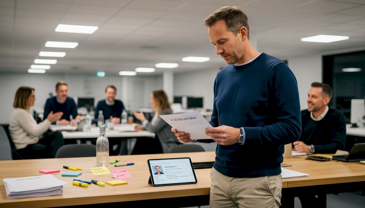 Recruiter bekijkt de eisen waaraan kandidaten moeten voldoen