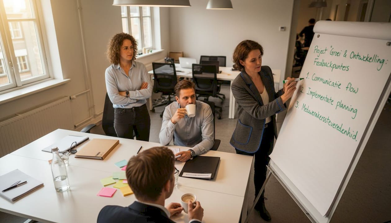 Het HR-team neemt gezamenlijk de ontvangen feedback op sollicitanten door.