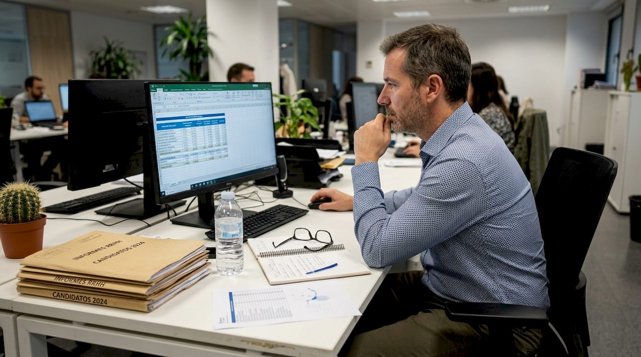 Especialista de recursos humanos analizando información de procesos de selección