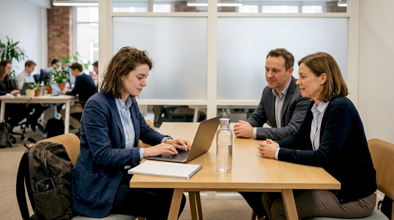 Candidate completing practical job assessment