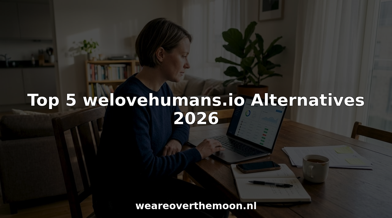 HR manager reviewing recruitment platforms at home desk