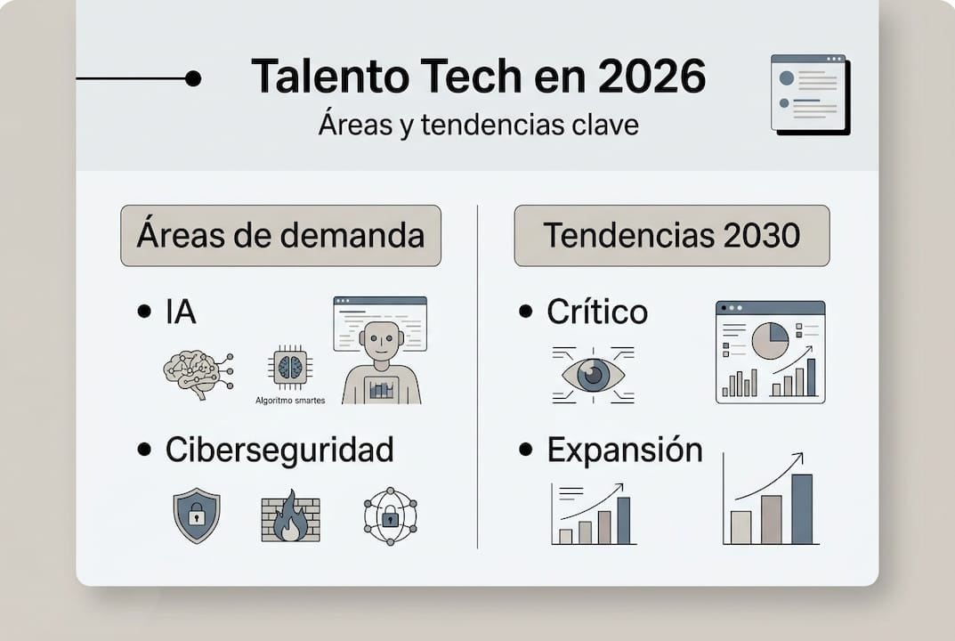 Infografía sobre las principales áreas y tendencias tecnológicas