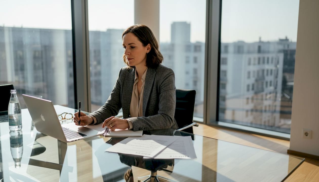 Der Personalmanager prüft im Büro die Ergebnisse der Mitarbeiterbewertungen.