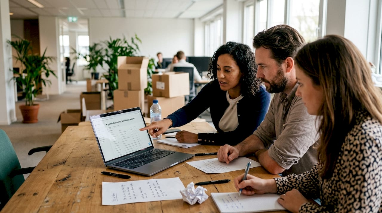 Het recruitmentteam gaat samen in gesprek over de inzet van AI bij het selecteren van kandidaten.