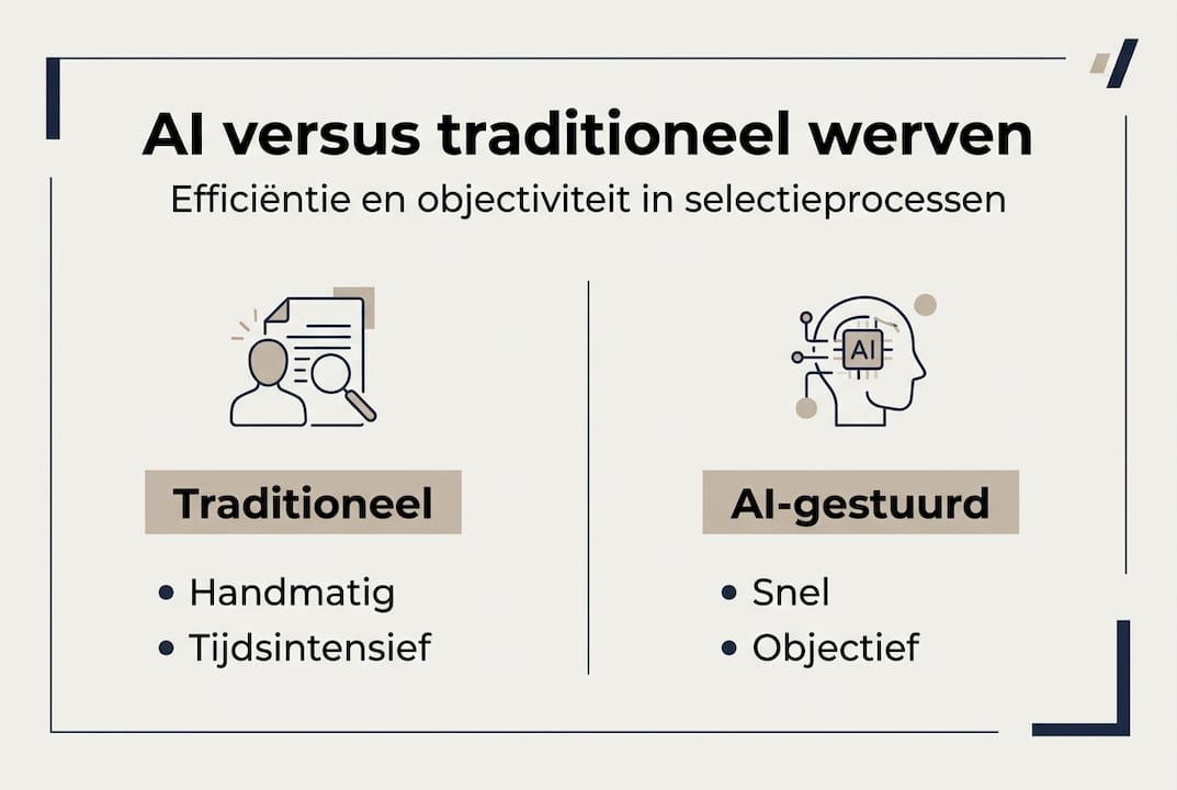 Infographic: de verschillen tussen AI-gedreven recruitment en traditionele wervingsmethoden