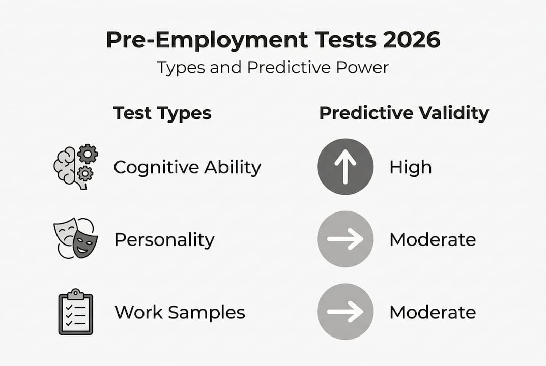 Infographic comparing types of pre-employment tests