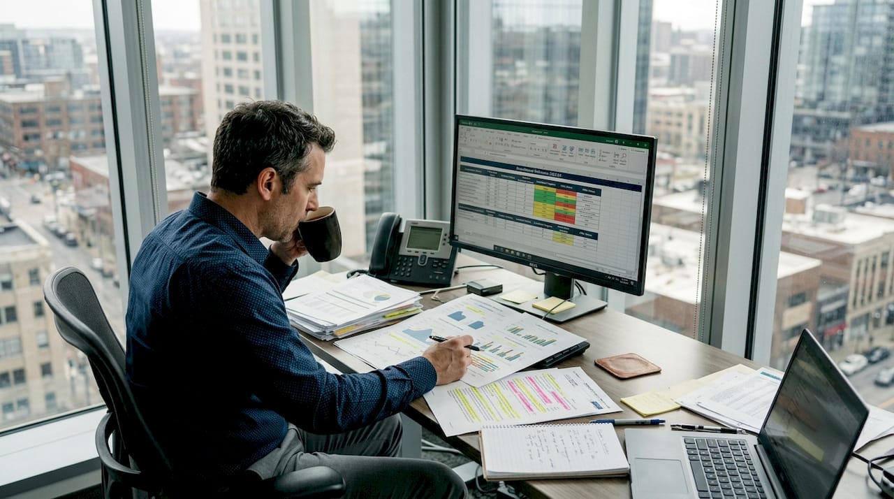 Data analyst checking hiring outcome statistics