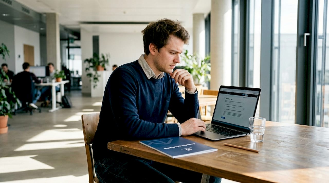 Bewerber absolviert einen kognitiven Eignungstest im Vorstellungsgespräch