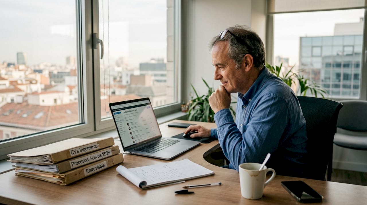 Un gerente evalúa las habilidades de un candidato durante una entrevista en la oficina.