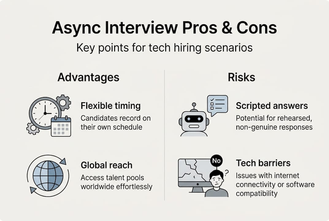 Infographic of async interview advantages and risks