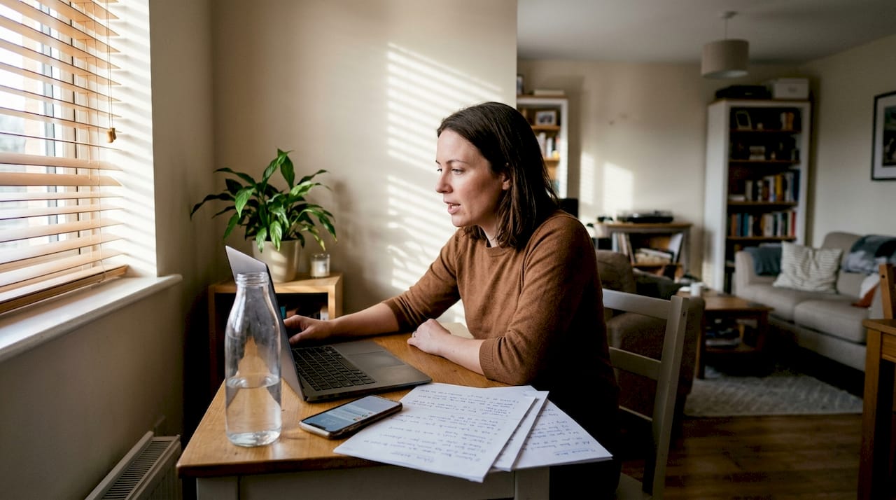 Candidate recording video interview answers at home