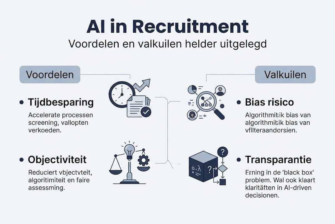 Infographic: de pluspunten en risico’s van AI in werving en selectie