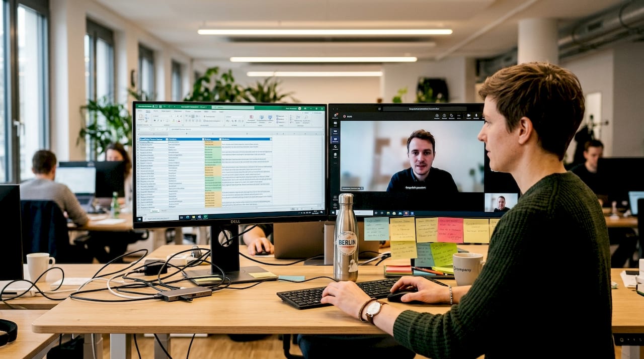 Personalverantwortliche nutzen digitale Tools, um Bewerbungen effizient zu prüfen.