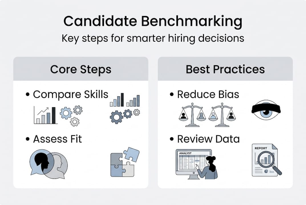 Infographic summarizes candidate benchmarking steps