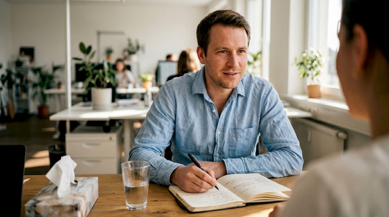 Der Interviewer prüft, wie ausgeprägt die sozialen Kompetenzen des Bewerbers sind.