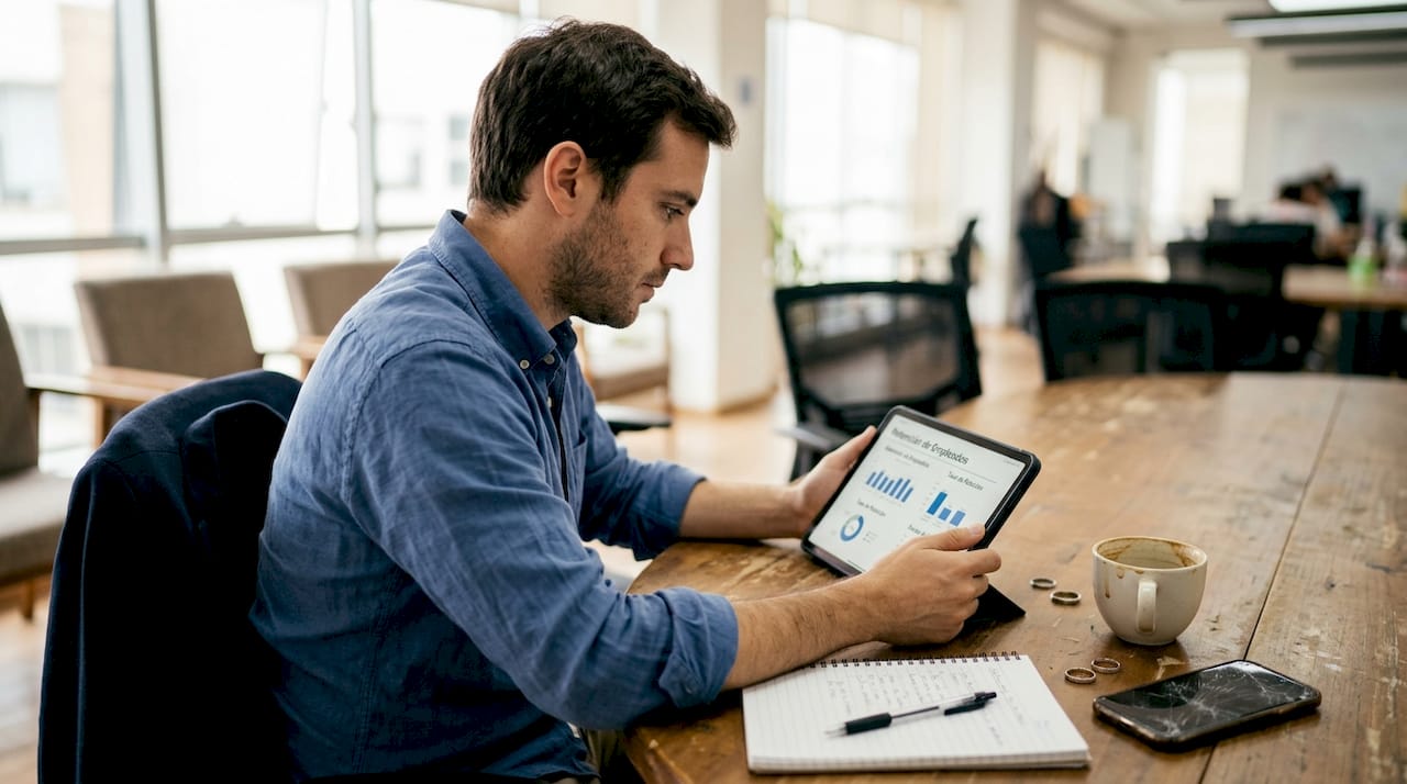 Especialista analizando información sobre el talento y la permanencia de los empleados