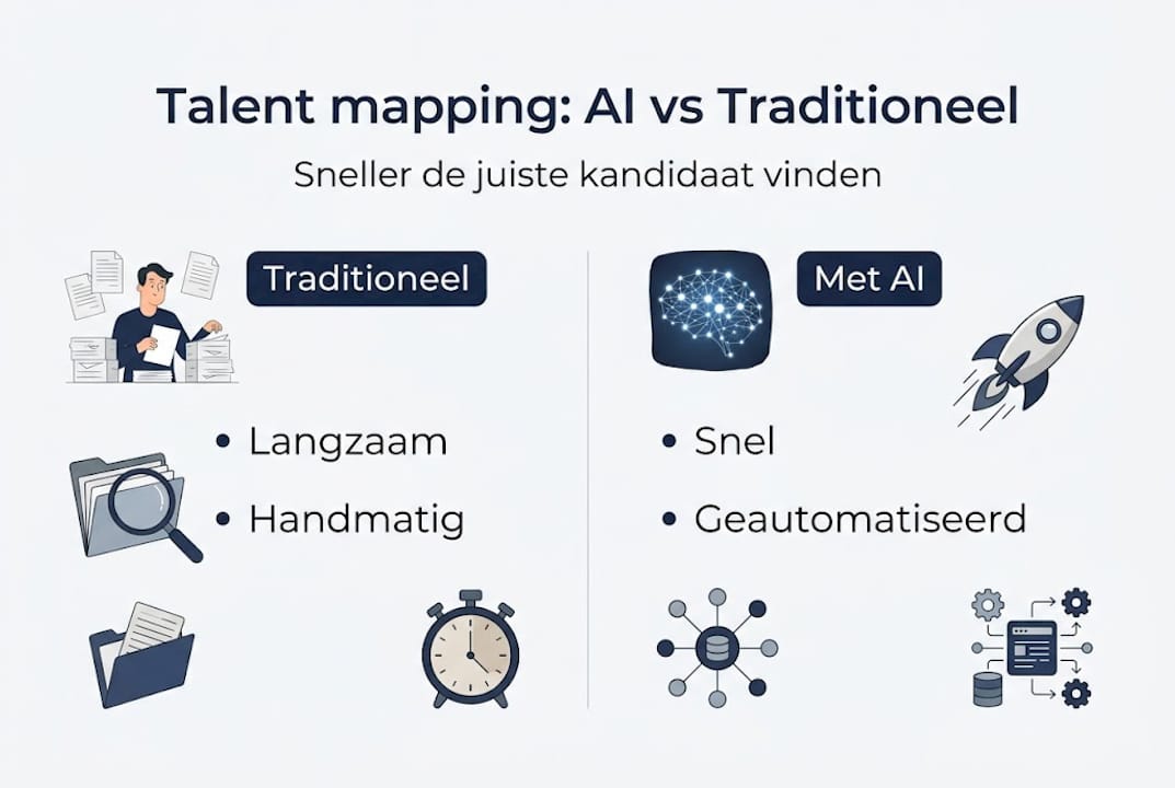 Infographic: AI tegenover traditionele methoden voor talentmapping