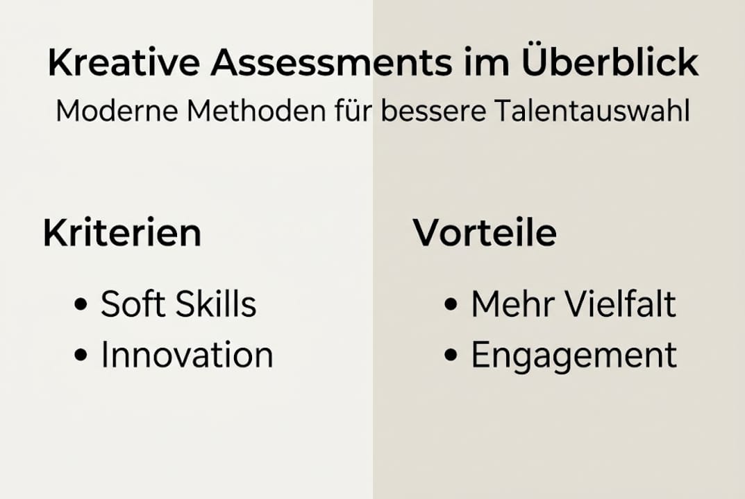 Infografik: Die wichtigsten Vorteile kreativer Assessment-Methoden auf einen Blick