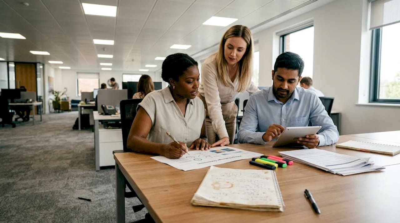 HR team reviewing hiring challenge submissions